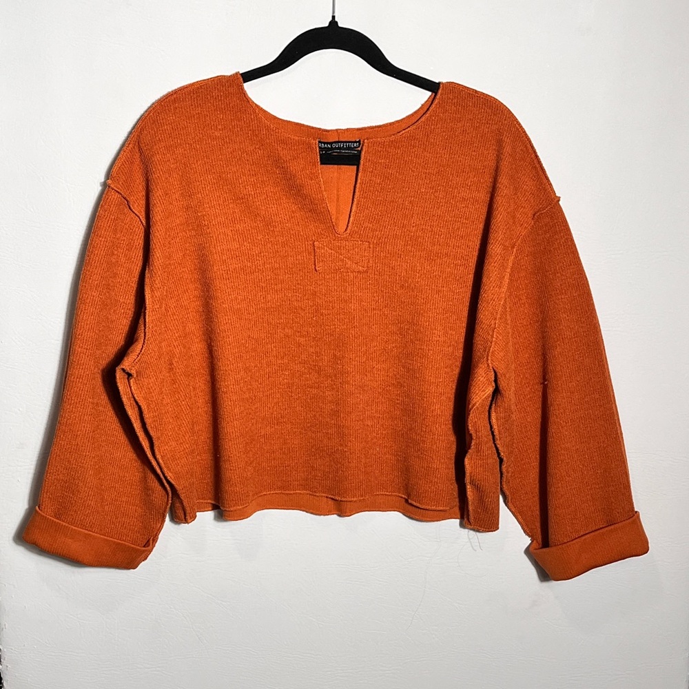 urban outfitters bdg rust orange oversized balloon sleeve sweater small
